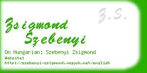 zsigmond szebenyi business card